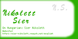 nikolett sier business card